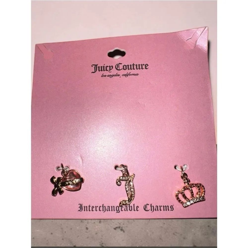 Juicy Couture Pink and Gold Interchangeable Charm Trio
